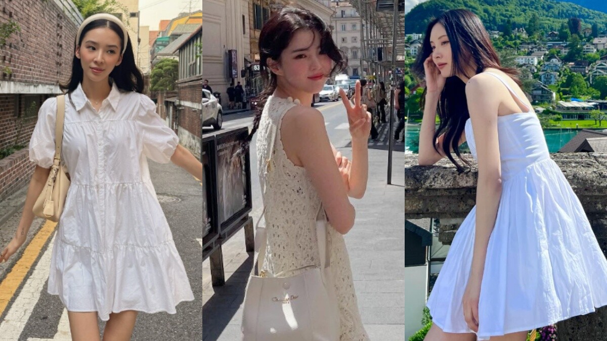 視覺降5度！2025夏日6韓星「白色洋裝穿搭」範本：韓韶禧、Sana從甜美到性感的百搭穿法