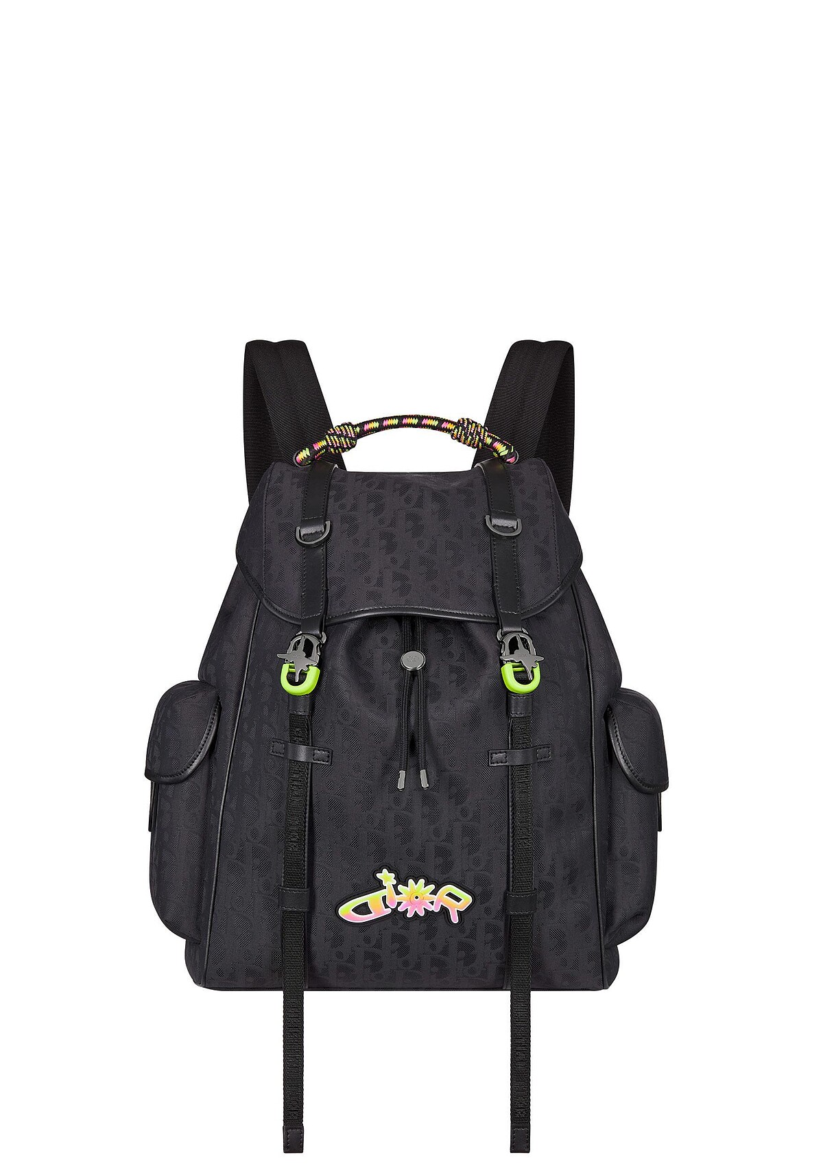 DIOR AND LEWIS HAMILTON HIT THE ROAD 黑色Oblique緹花後背包_NTD 125,000