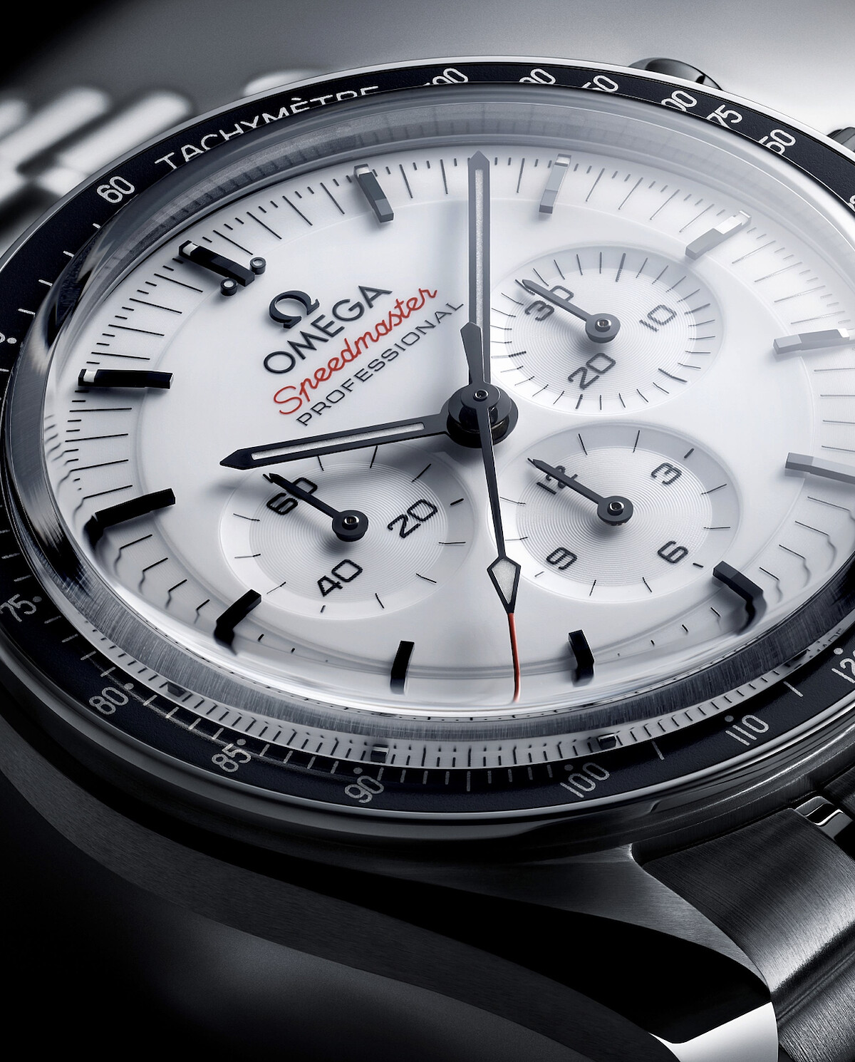 歐米茄經典錶款Speedmaster超霸專業登月錶,白色漆面款