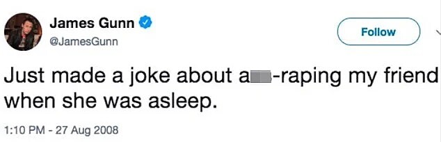 詹姆斯&middot;岡恩被挖出早期開了許多不 OK 的玩笑。