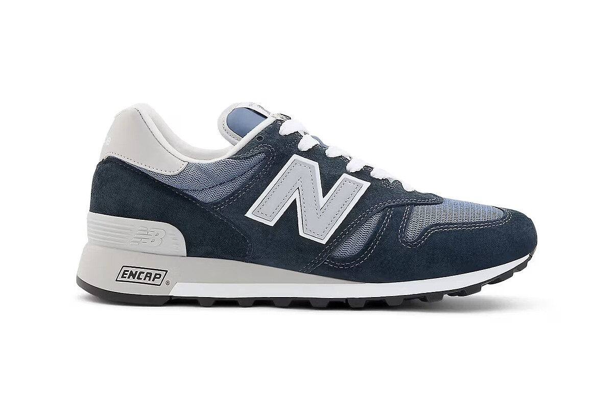 New Balance 1300「Navy」海軍藍麂皮鞋面細節