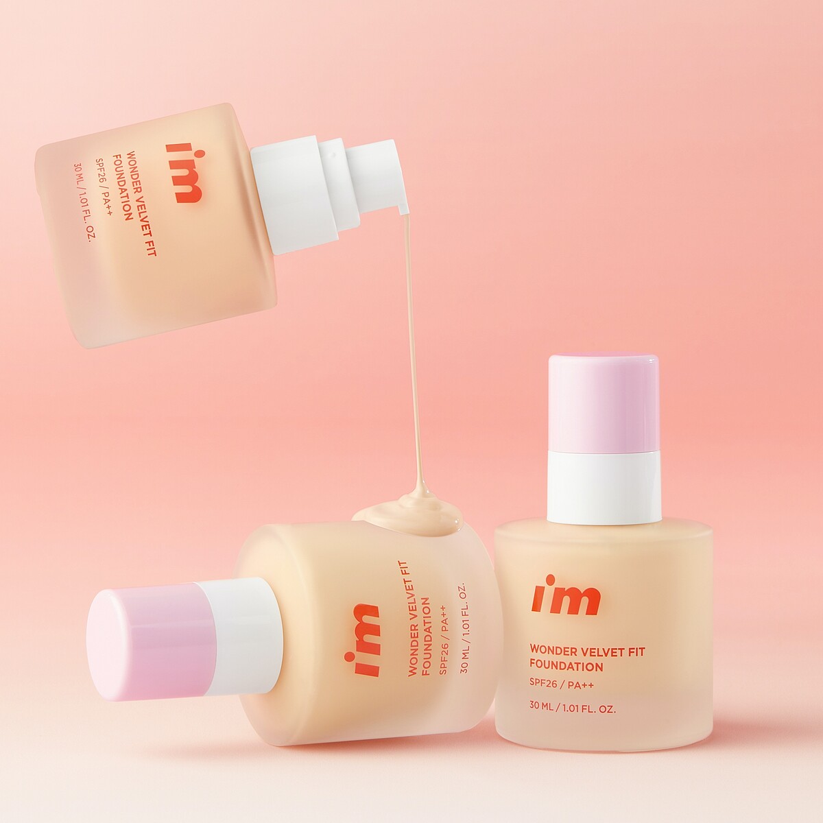 I&rsquo;M MEME我愛神力磨皮粉底液SPF26/PA++主視覺。