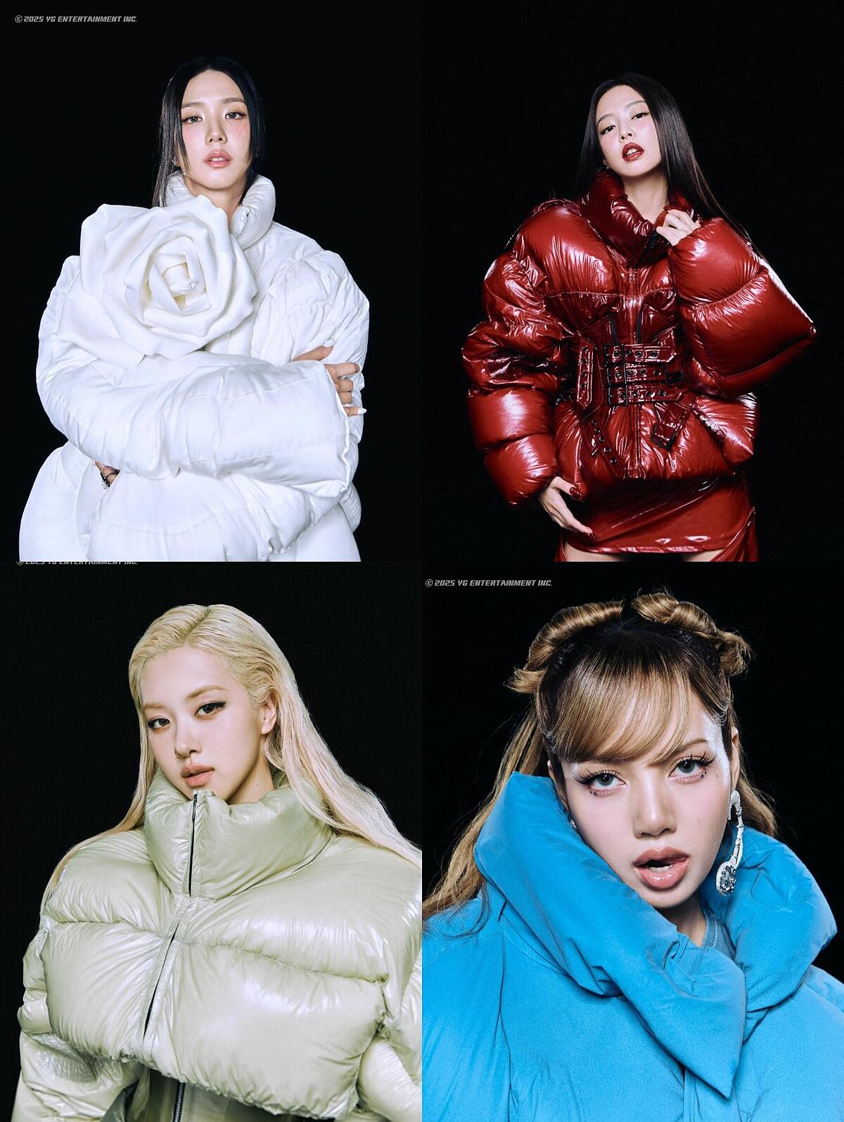 BLACKPINK在〈Jump〉MV中的羽絨衣造型，來自設計師丁云章與Juntae Kim