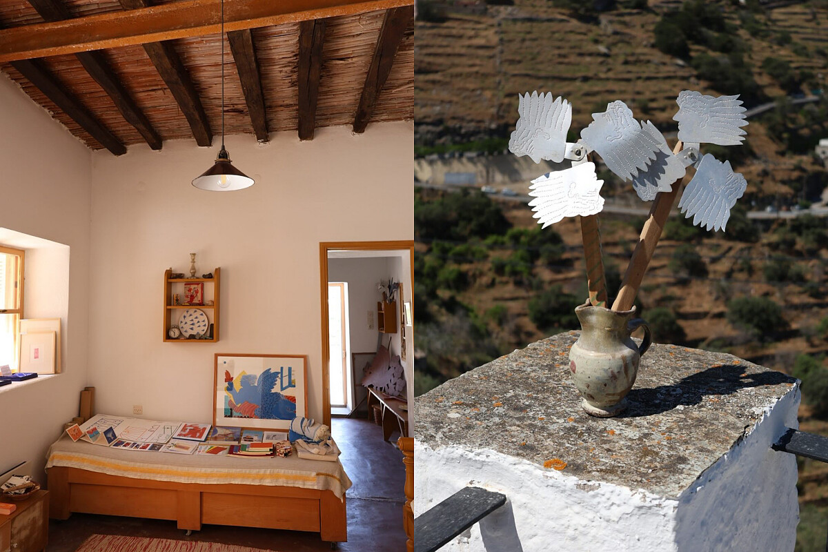 藝術家 Alekos Fassianos 的夏日工作室。