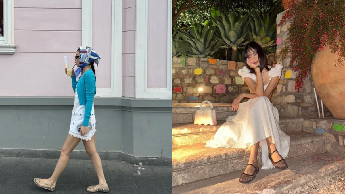 Jennie、lisa也都是漁網洞洞鞋的愛好者。