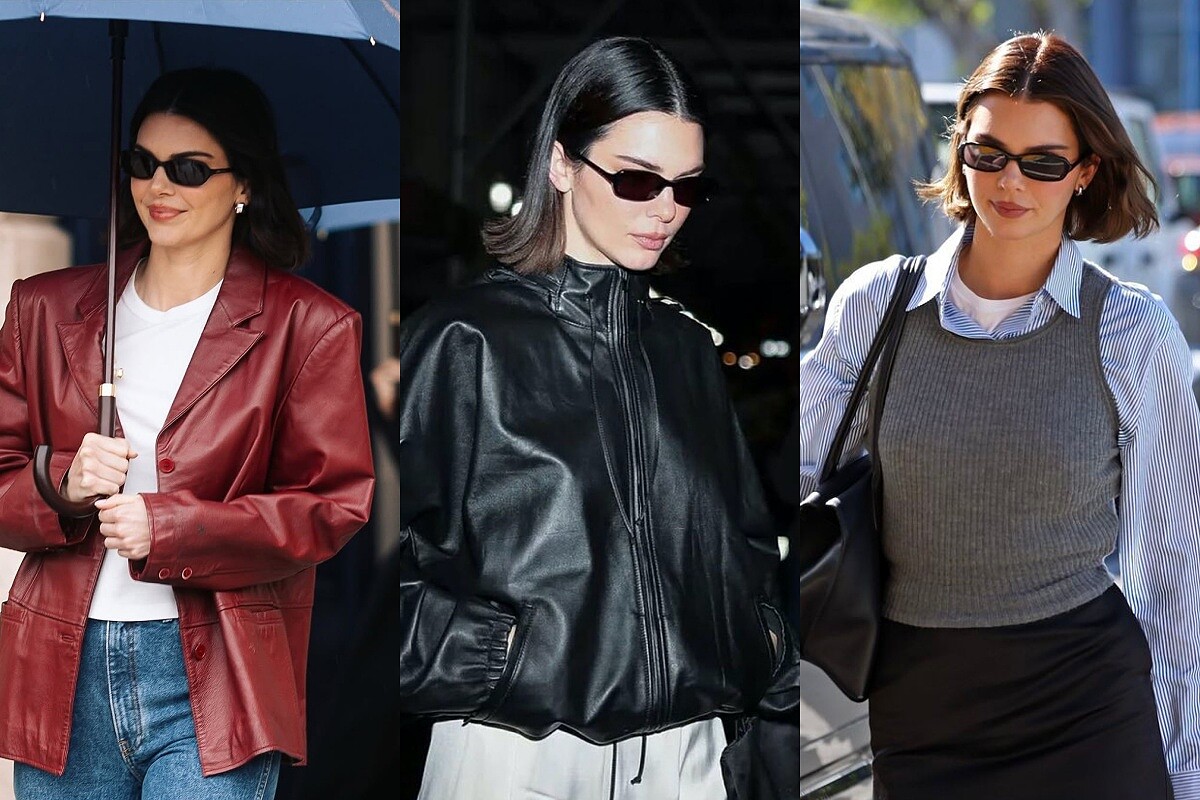 Kendall Jenner私服穿搭，配戴CHIMI的Code系列太陽眼鏡