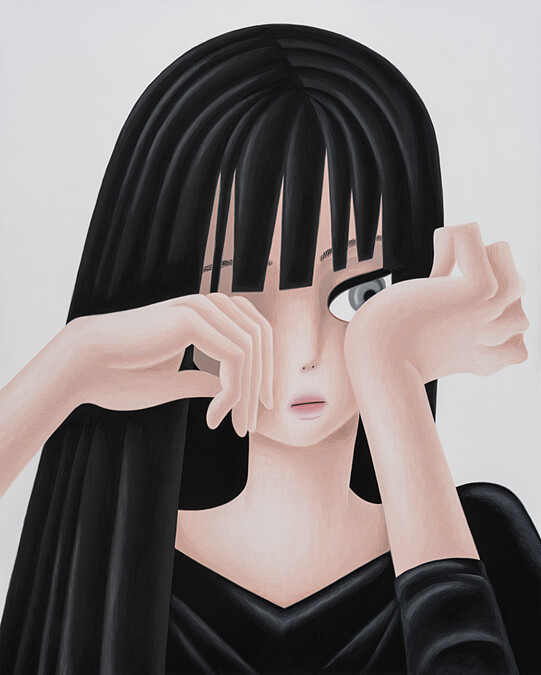 展覽精選作品｜Eyewinker 眨眼｜2024｜壓克力、畫布｜L100 x W80 cm｜Photo: BSTUDIO (Jeon Byung Cheol), courtesy of Saatchi Yates.