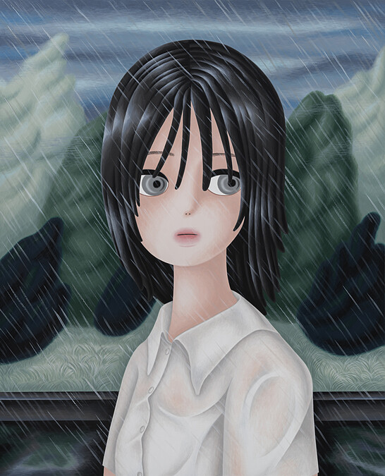 展覽精選作品｜Rainy Day 雨天｜2025｜壓克力、畫布｜L180 x W144 cm｜Photo: BSTUDIO (Jeon Byung Cheol), courtesy of Saatchi Yates.