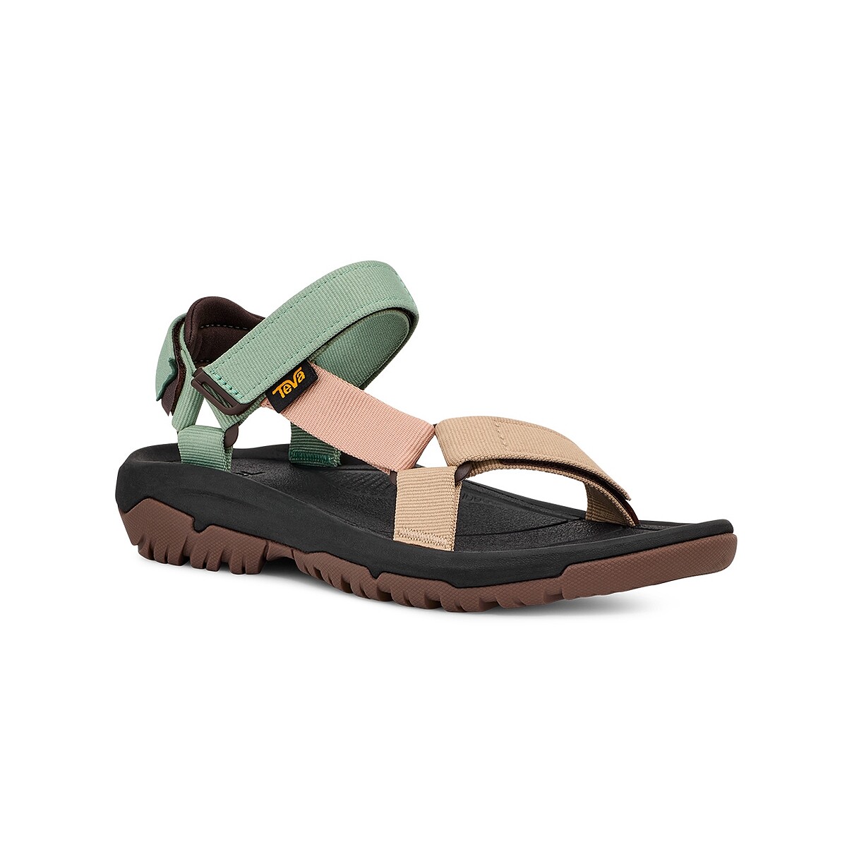 Teva Hurricane XLT2涼鞋,抹茶綠與裸粉撞色設計
