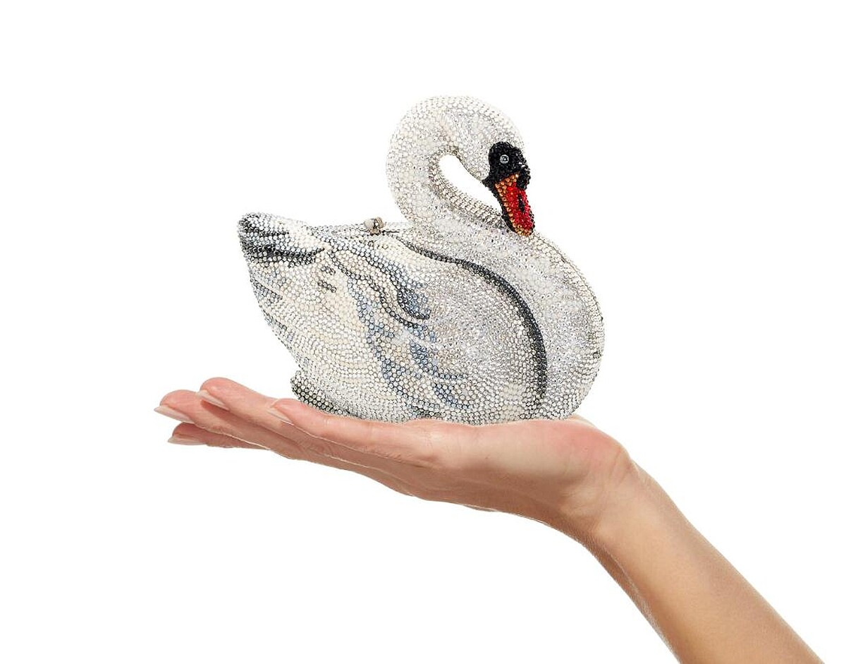 Judith Leiber天鵝造型水晶鑲嵌晚宴包