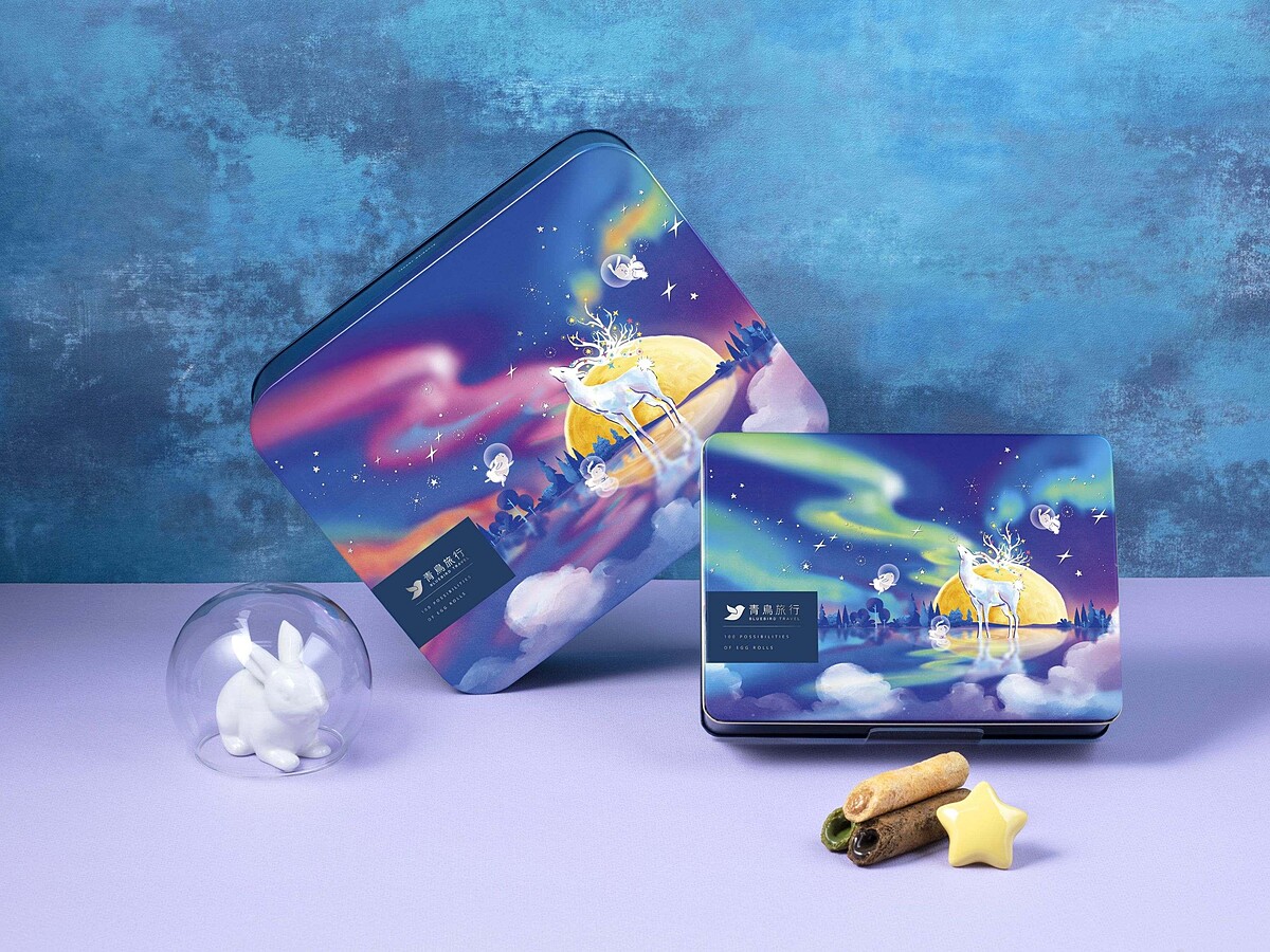 青鳥旅行2025中秋禮盒「極光秘語」系列蛋捲禮盒