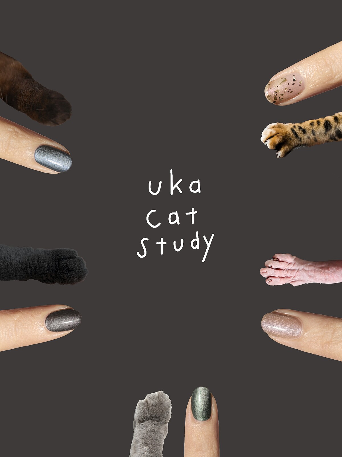 uka Cat Study貓咪漫步系列指甲油(祖母綠貓眼、灰藍貓眼、裸粉貓眼、豹紋亮片、炭黑貓眼) 10ml，NT880