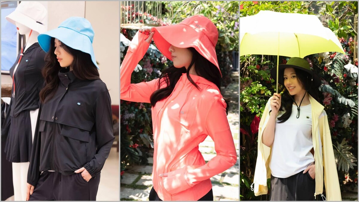▲多樣風格演繹HOII后益防曬單品,搭配高係數防曬帽與輕量機能外套,將防曬實用性與穿搭美感完美結合。( 圖 / HOII后益提供 )
