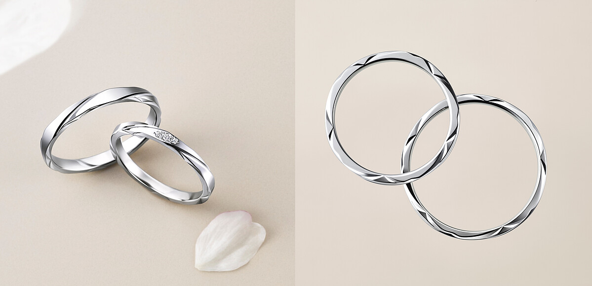 CHLORIS系列鉑金對戒。 