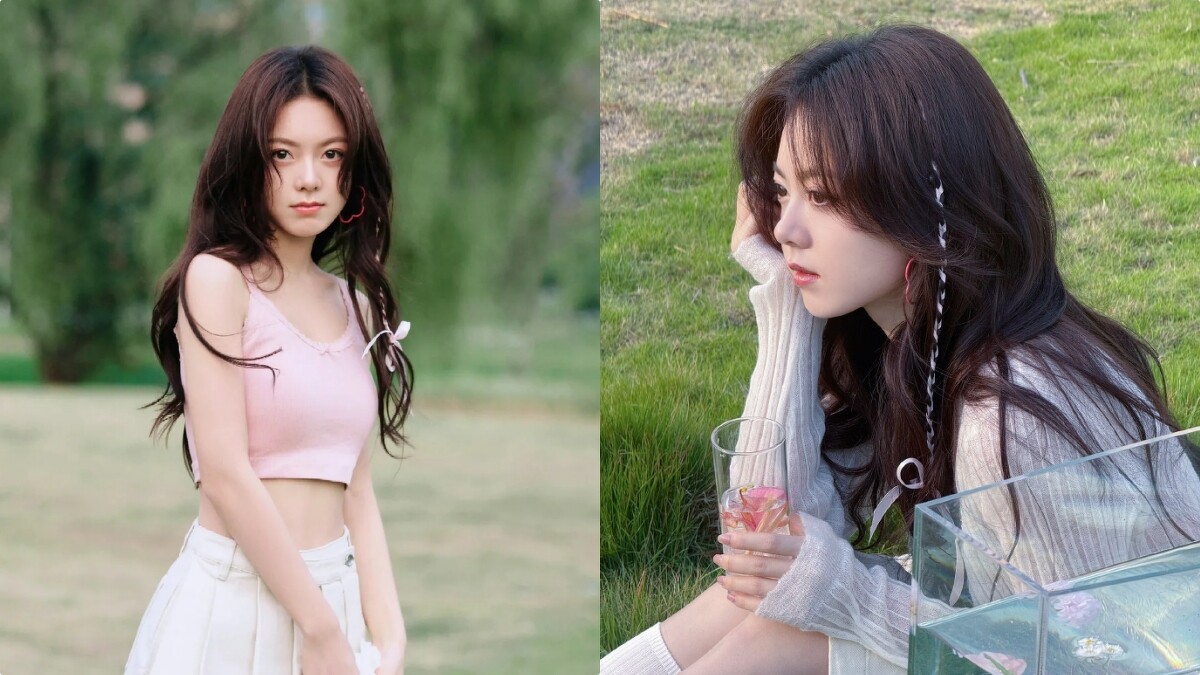 趙今麥的水波燙捲髮搭配髮飾