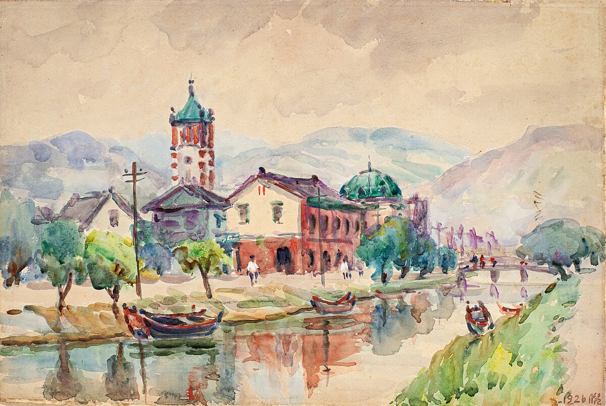 倪蔣懷｜堀邊-田寮河畔基隆郵局｜1926｜北美館提供