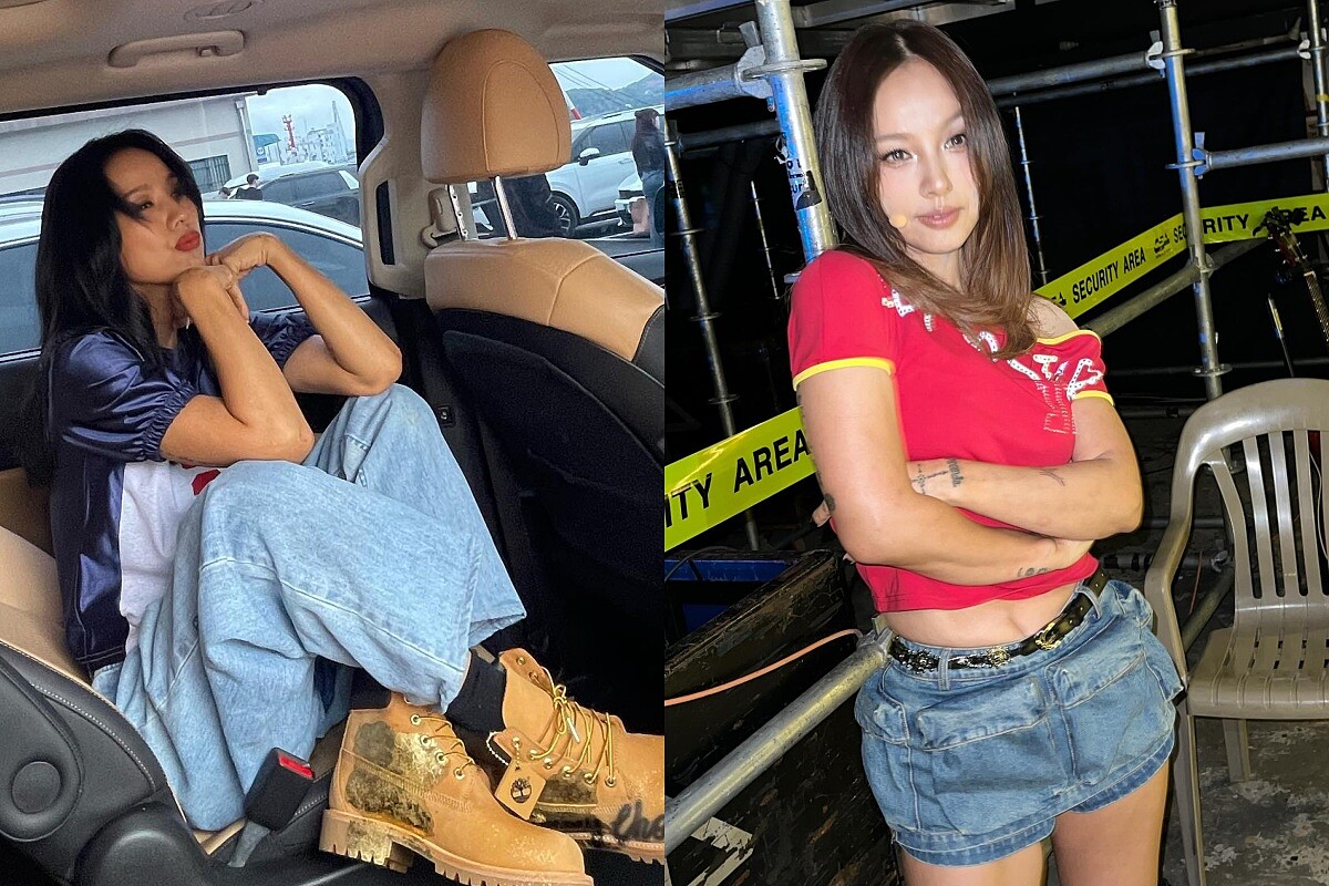 李孝利的「Teto女」灑脫風格，穿著寬鬆上衣與丹寧單品