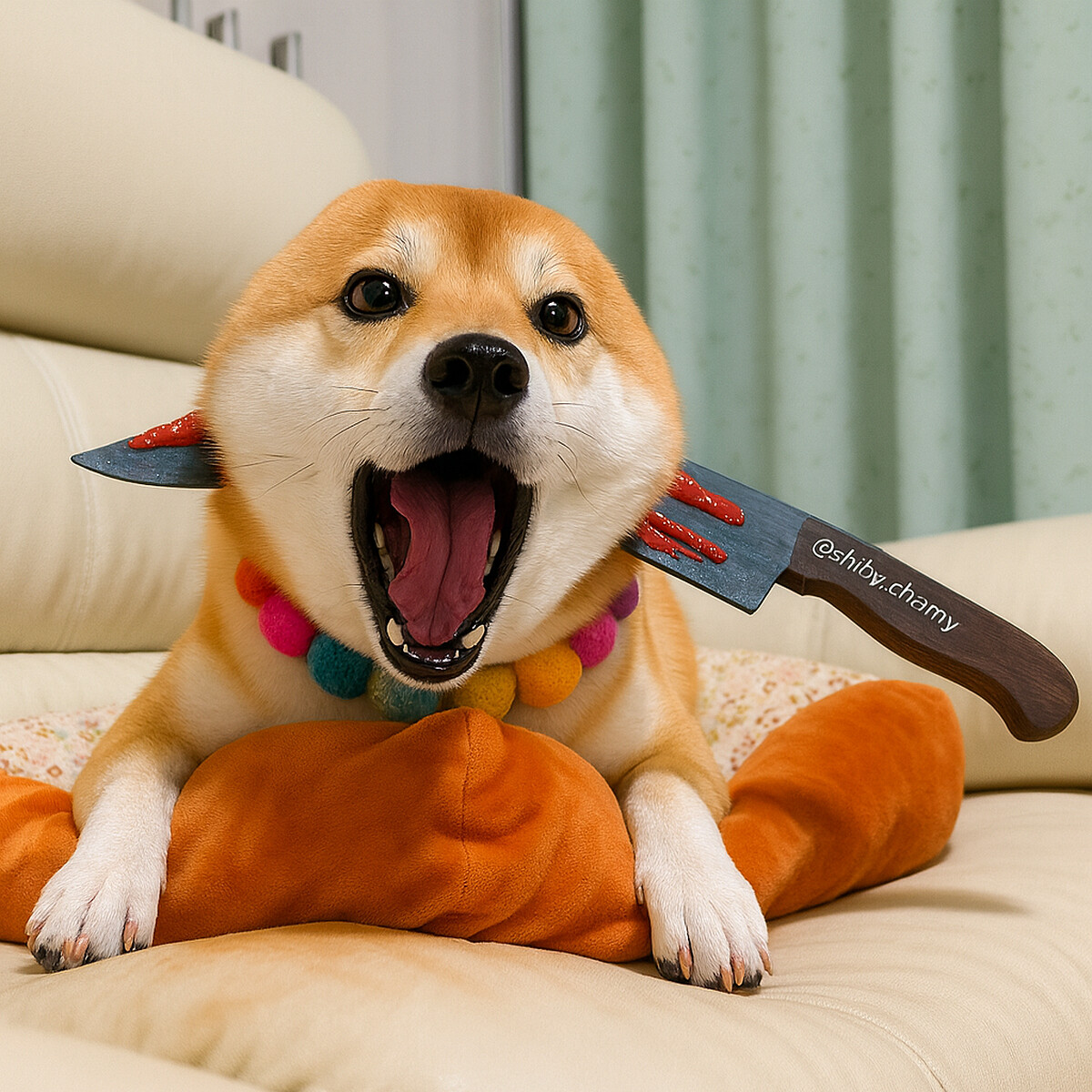 寵物萬聖節變裝：柴犬穿上刀切的趣味服裝