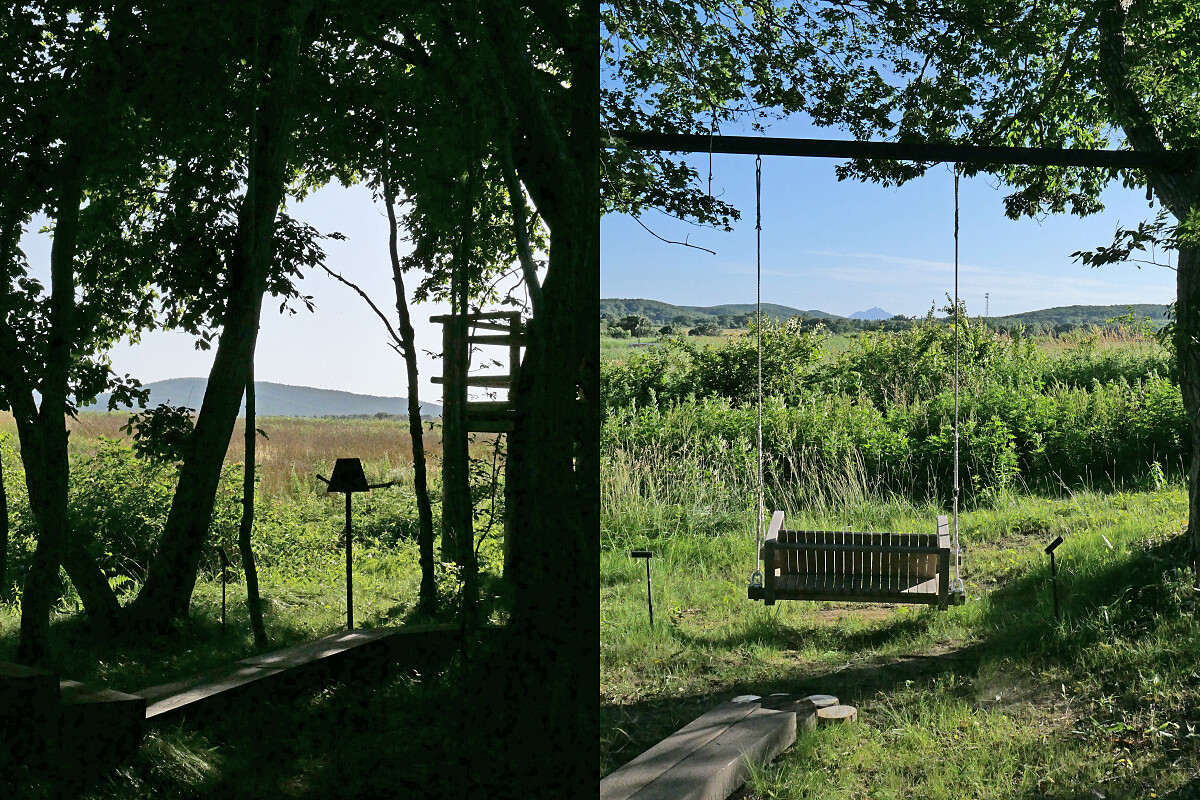 「Nitai」的戶外有鞦韆、瞭望台，就像是一處秘密基地。