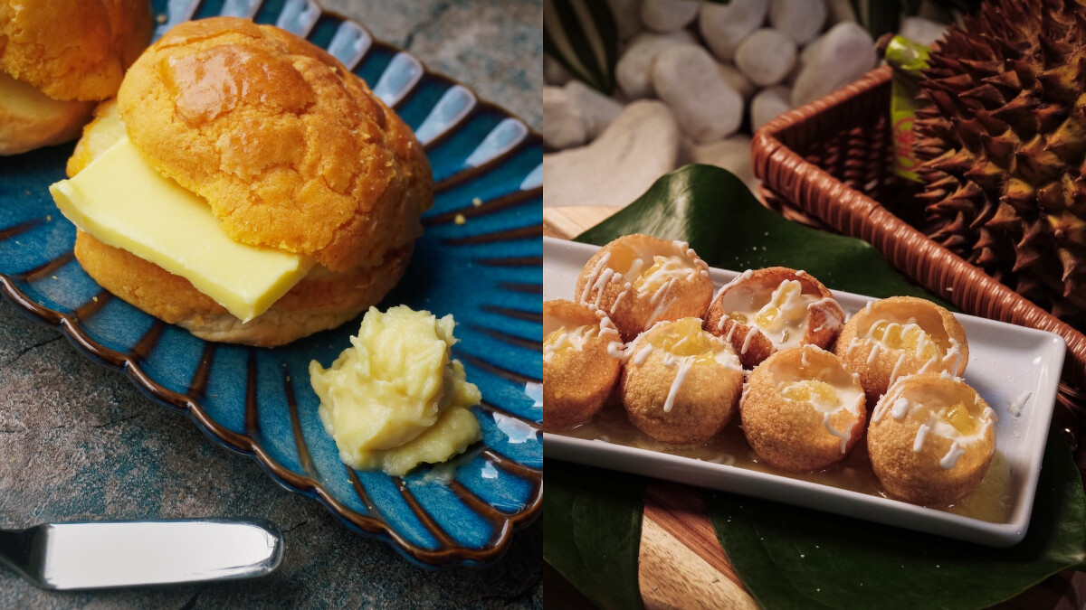 市集限定美食-榴槤冰火菠蘿油、市集限定美食-榴槤椰奶波波