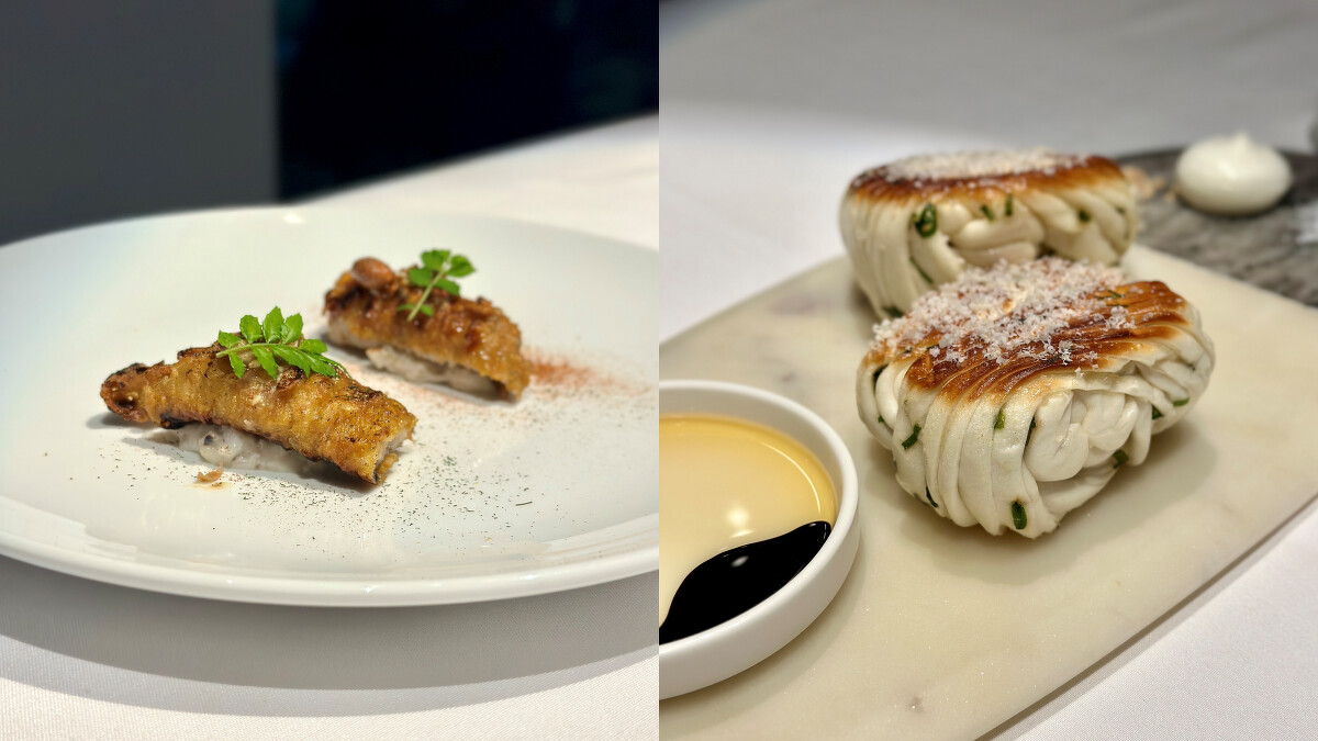 麥角薏仁炭烤白鰻、三星蔥花捲