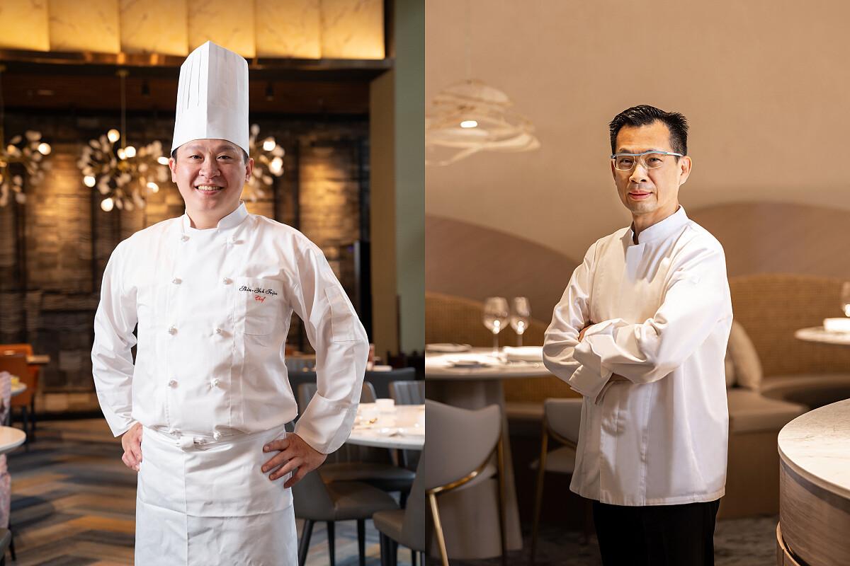 欣葉品牌主廚吳志偉與高雄米其林綠星餐廳「THOMAS CHIEN Restaurant」廚藝總監簡天才。