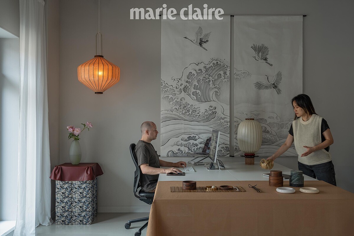 Jean-Marc 和 Pei-Ching 位於阿姆斯特丹的工作室，流露寧靜氛圍。