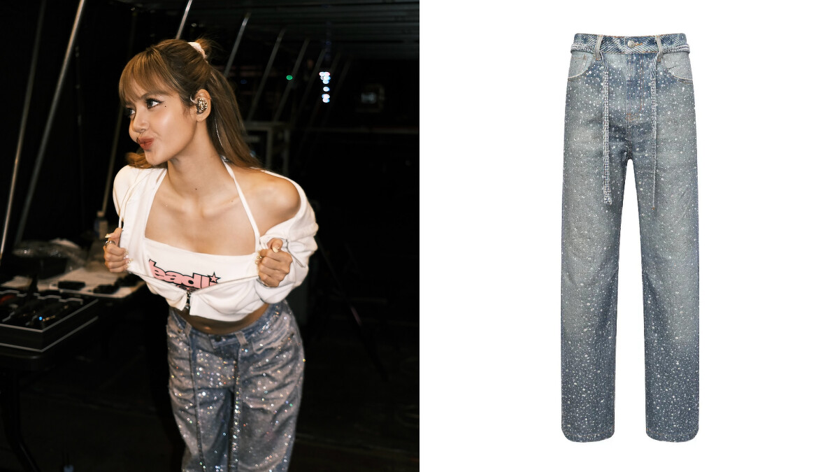 Lisa 舞台造型亮點：Birth of Royal Child 鑽飾牛仔褲
