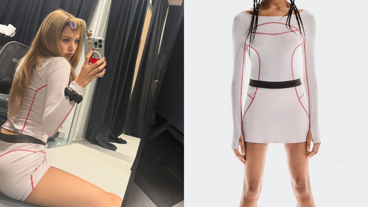 Lisa 身穿與 FKA twigs 聯名的 Studio Long Sleeve FKA Lily 限量長袖上衣