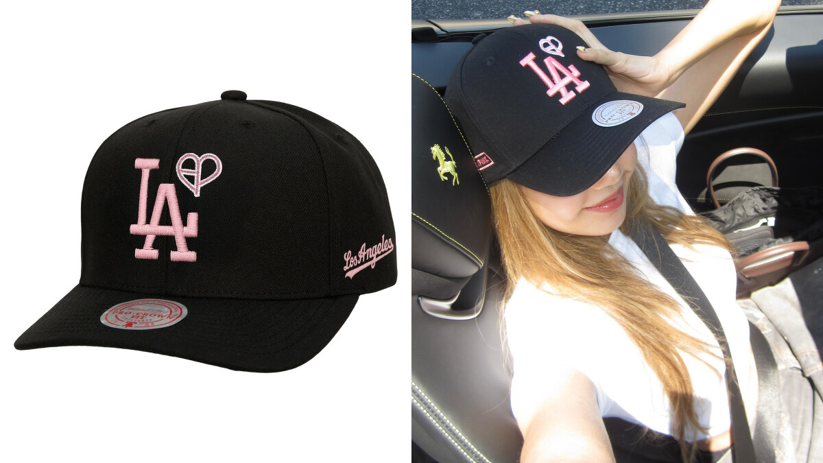 Lisa 私服同款：MITCHELL & NESS X BLACKPINK DODGERS 黑色棒球帽