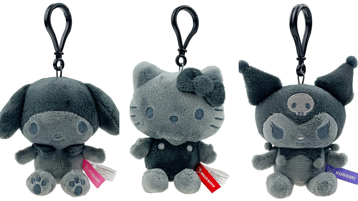 三麗鷗「Ash灰燼色」系列娃娃：Hello Kitty、酷洛米、美樂蒂