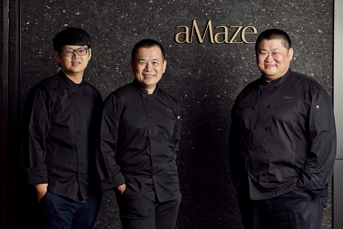 左起 副主廚周金樺、行政總主廚楊光宗、主廚黃俊仁。