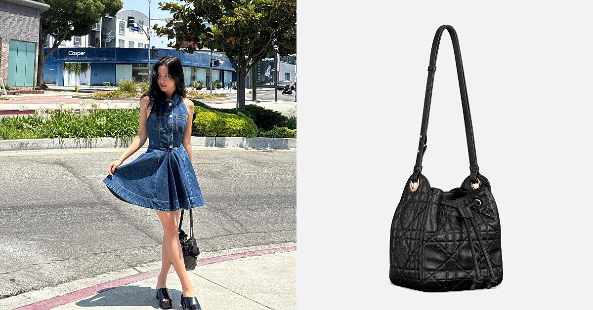 BLACKPINK Jisoo 展示 DIOR D-Motion 中型水桶包