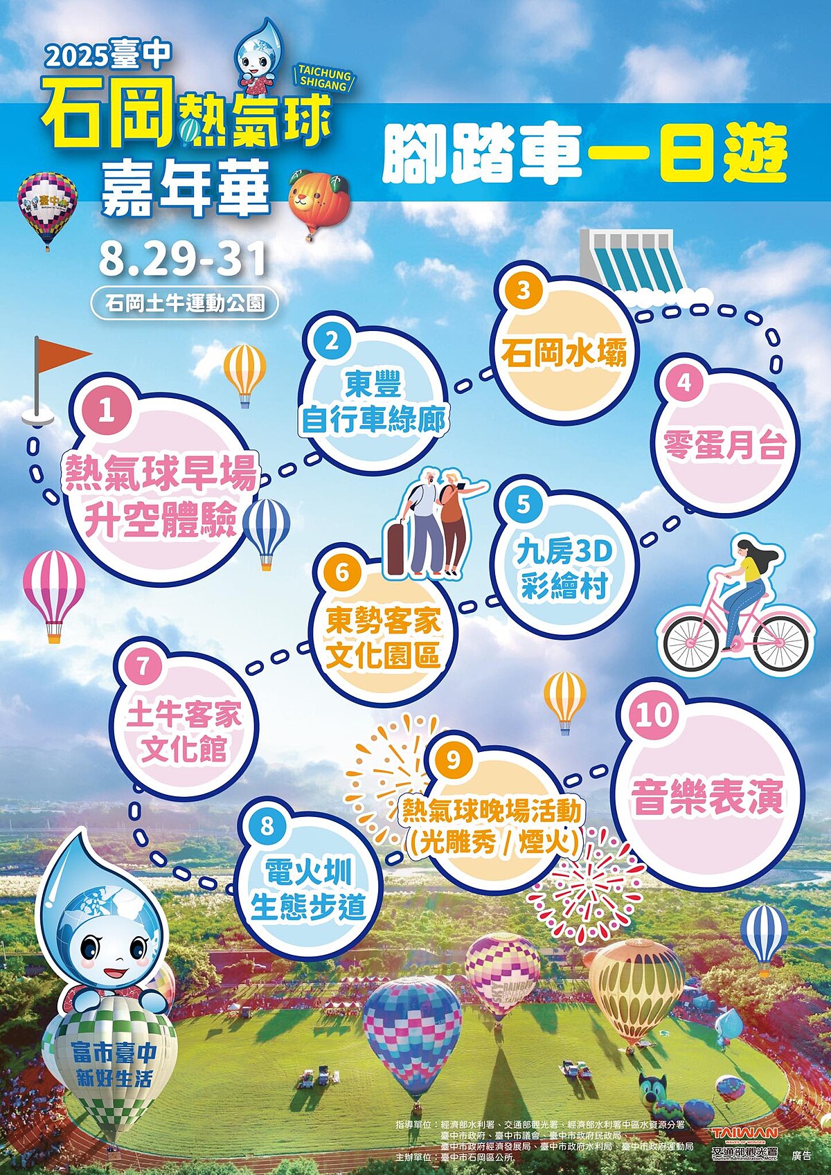 「2025台中石岡熱氣球嘉年華」推薦來趟腳踏車一日遊