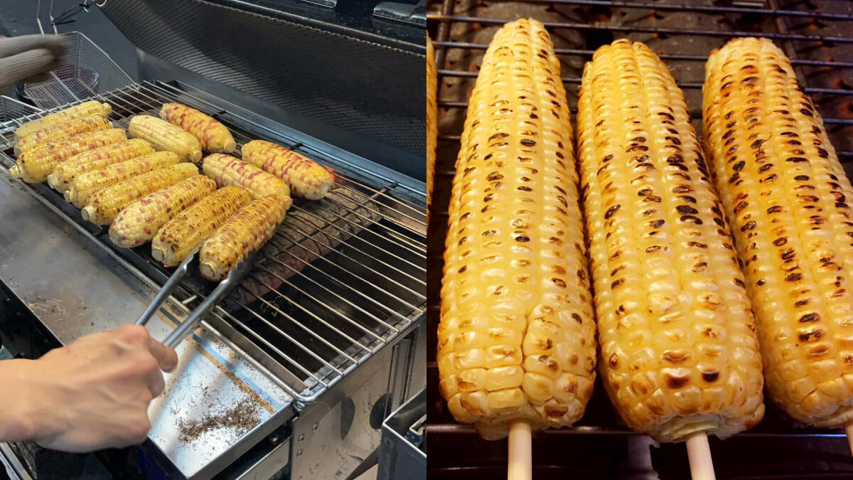 南機場夜市必比登推薦美食：玉米家炭烤玉米