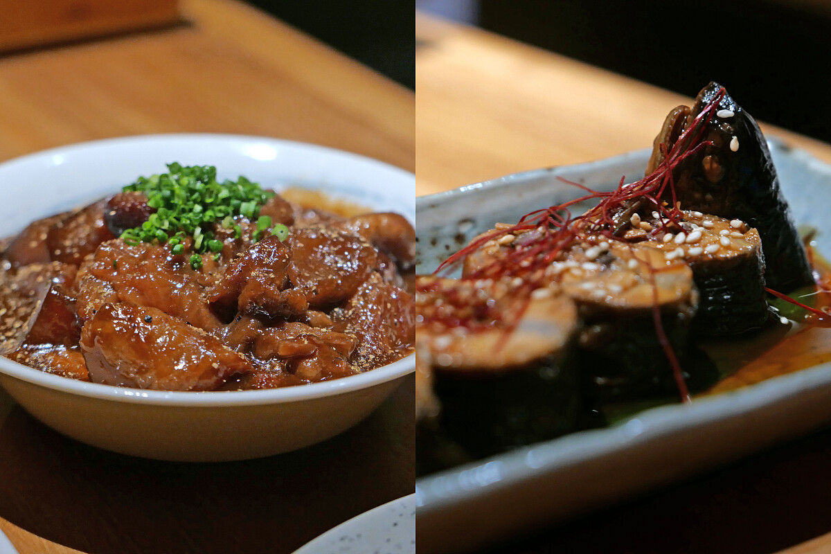 燉菜首推梅酒燉煮到骨肉皆可入口的香魚、牛筋。