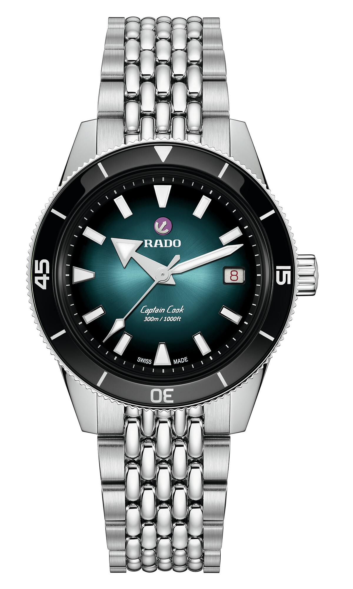 Rado 瑞士雷達表Captain Cook 庫克船長系列300米自動腕錶_39mm_R32223213_建議售價 NTD 75,500 (深海藍)