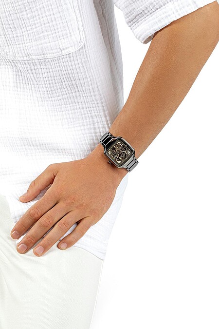 Rado瑞士雷達表True Square真我方形系列電漿高科技陶瓷鏤空自動腕錶_R27083712_建議售價NTD103,100