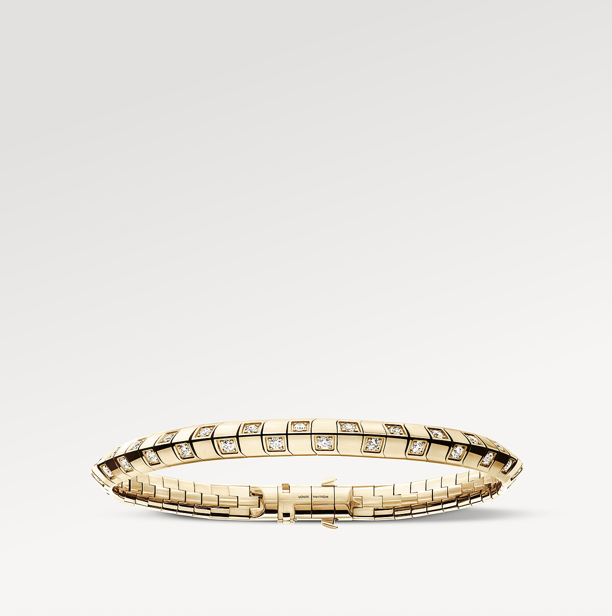 LV Damier手鐲 - 配黃K金及鑽石，5毫米，54顆鑽石，約重1.24克拉 $640,000