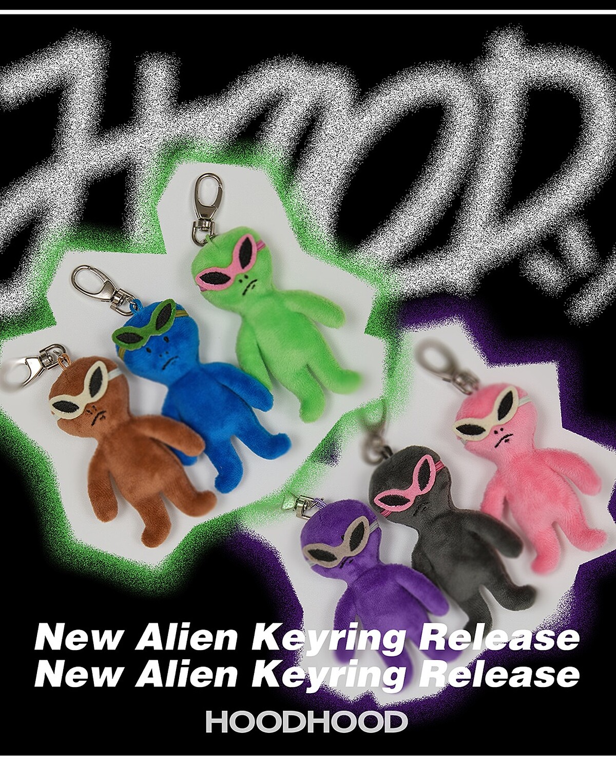 韓國設計品牌 Hoodhood 外星人吊飾，墨鏡可拆卸