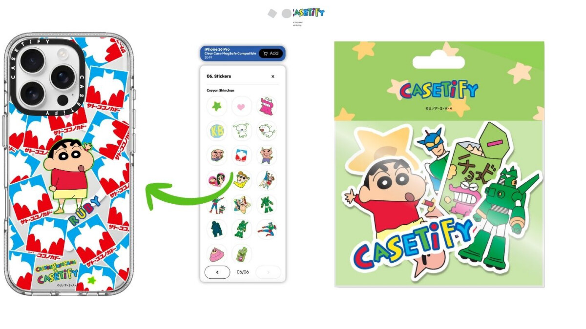 蠟筆小新X CASETiFY聯名：客製化手機殼及貼紙