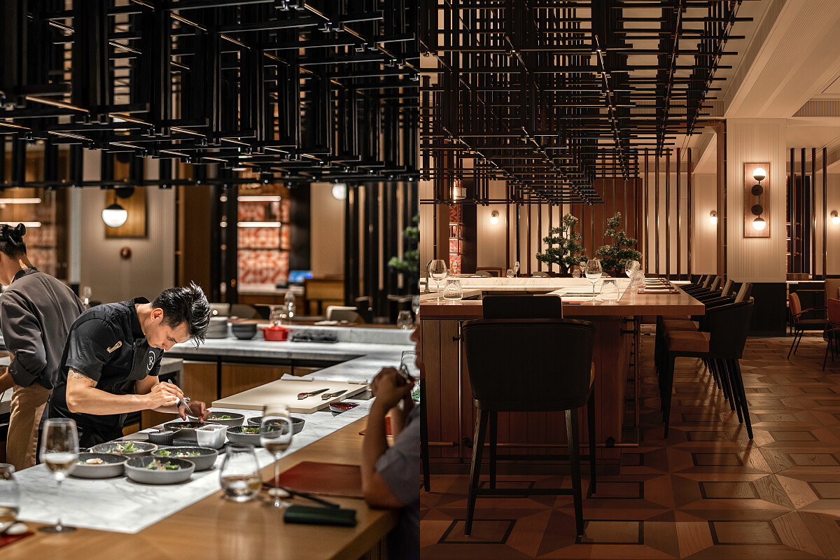 左為 Andy 主廚，右為 OKU 空間。