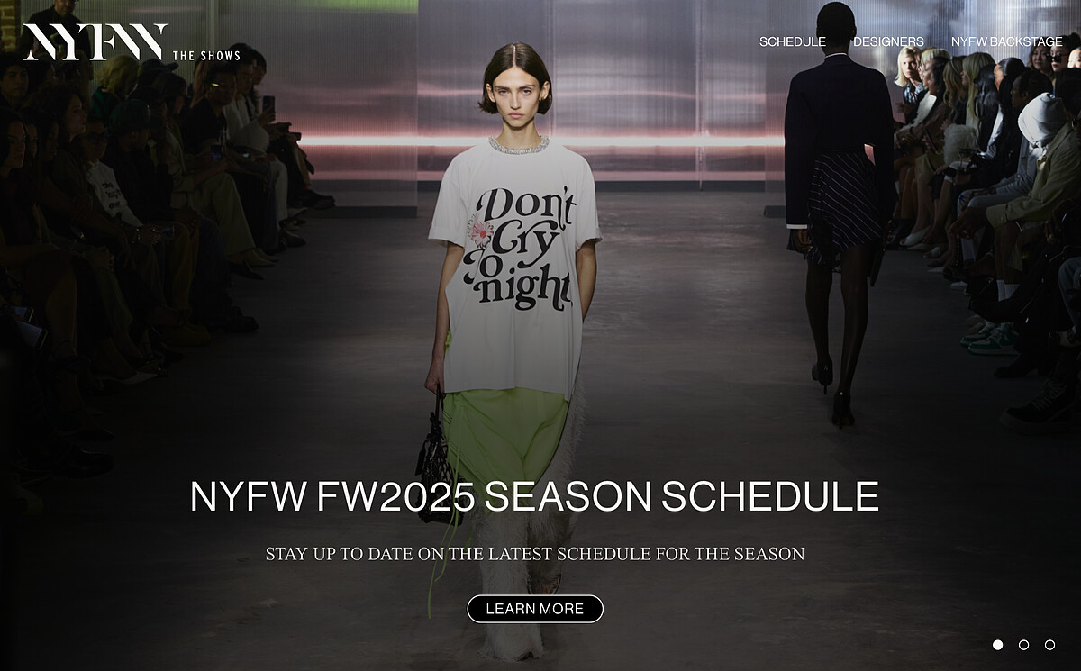 NY fashion week 官方網站：nyfw.com。