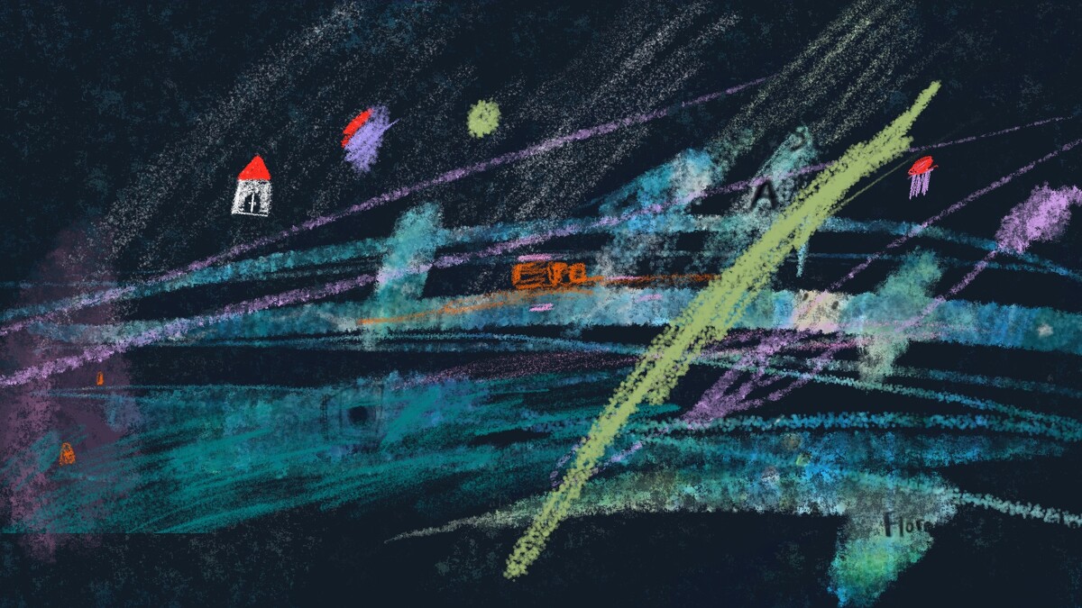 李鈺淇，《把我的眼睛沉入你的眼睛》，2025，動畫裝置，尺寸依場地而定