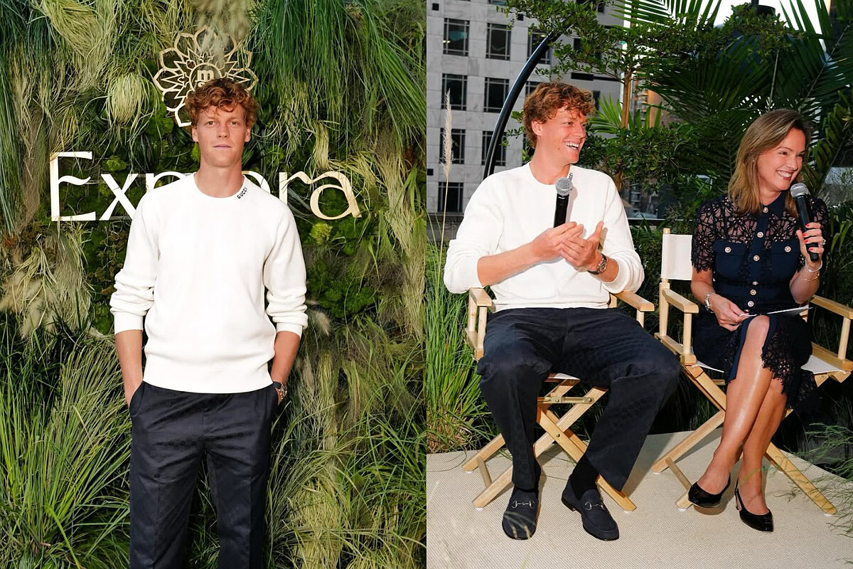 日前出席在紐約的品牌發佈會現場，右為 Explora Journeys 總裁 Anna Nash。