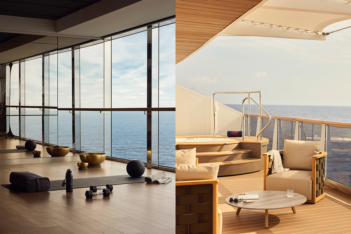 船體打造多個運動空間、休憩角落。