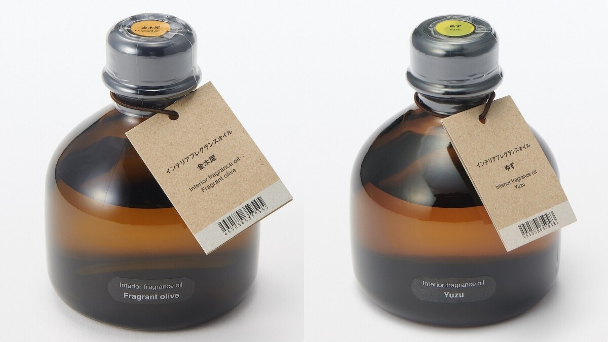 空間芬香油(左)金木犀、(右)柚子。
