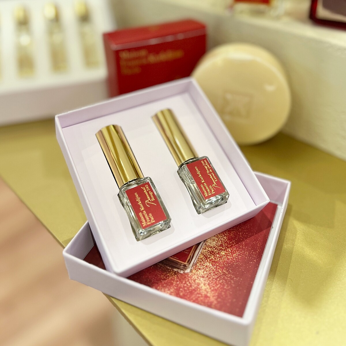 Maison Francis Kurkdjian水晶之焰雙重奢華隨行香氛旅行組。