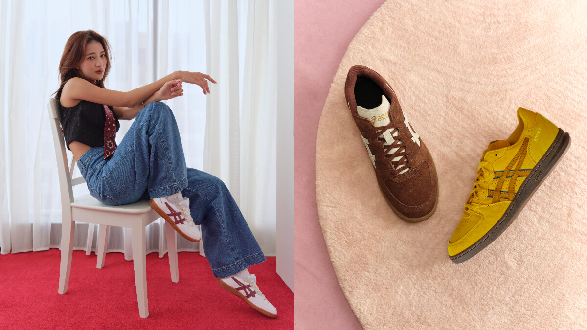 掌握薄底鞋時尚穿搭密碼的神鞋魅力來襲！火速圈粉妍安的ASICS SKYHAND OG鞋，鬆弛高級感、可麗露風、知性學院穿搭一鞋搞定，無腦入保證不後悔！