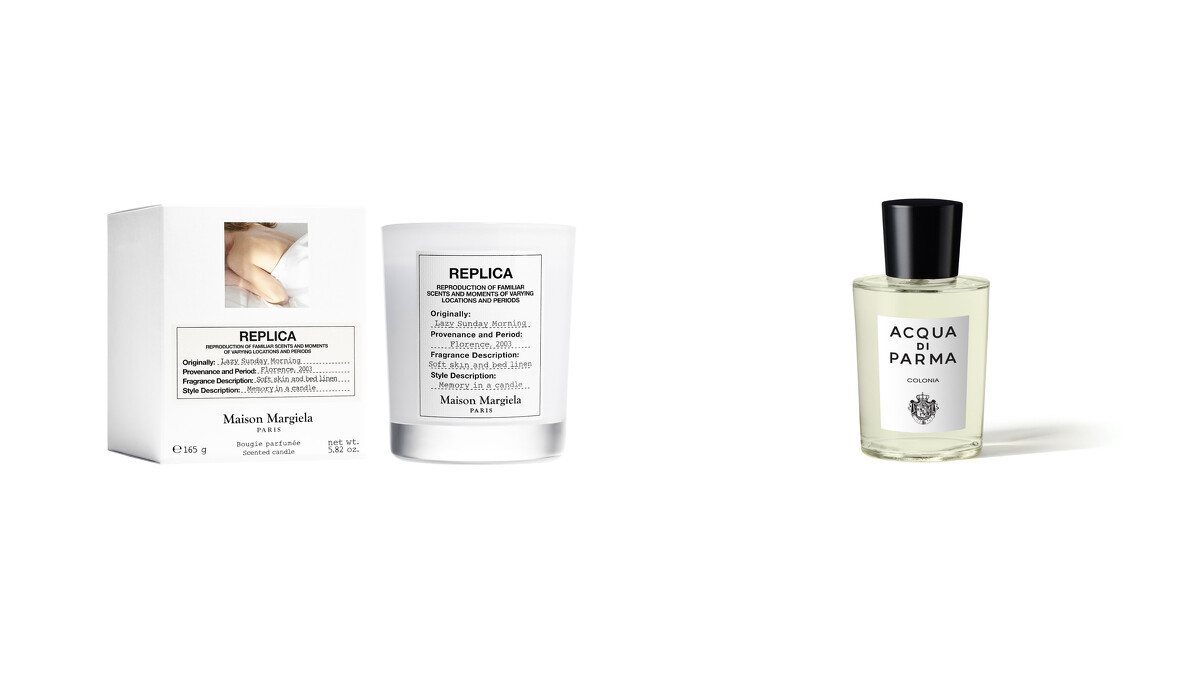 左：Maison Margiela香氛蠟燭、右：Acqua di Parma克羅尼亞經典古龍水。